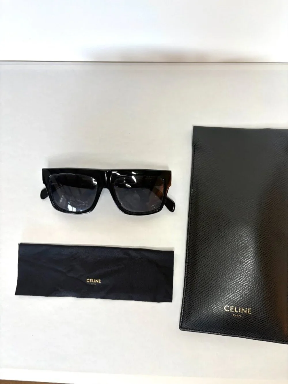 Celine, Acetate Rectangular Sunglasses - Picture 3 of 14
